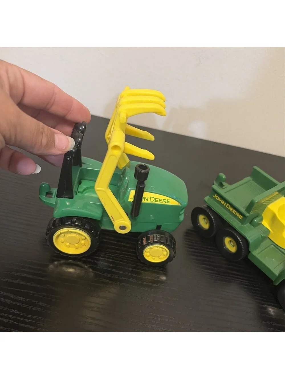 Toy John Deere Plastic Tractor And Gator With Little Drivers